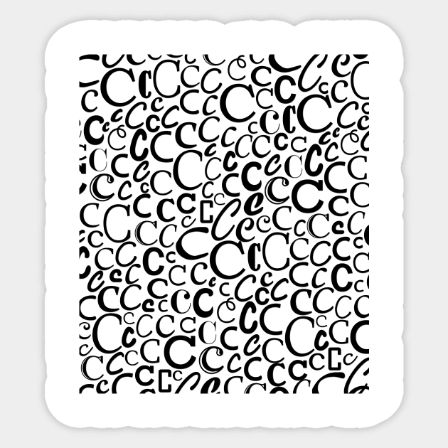 C - Typography (Black) Sticker by gillianembers